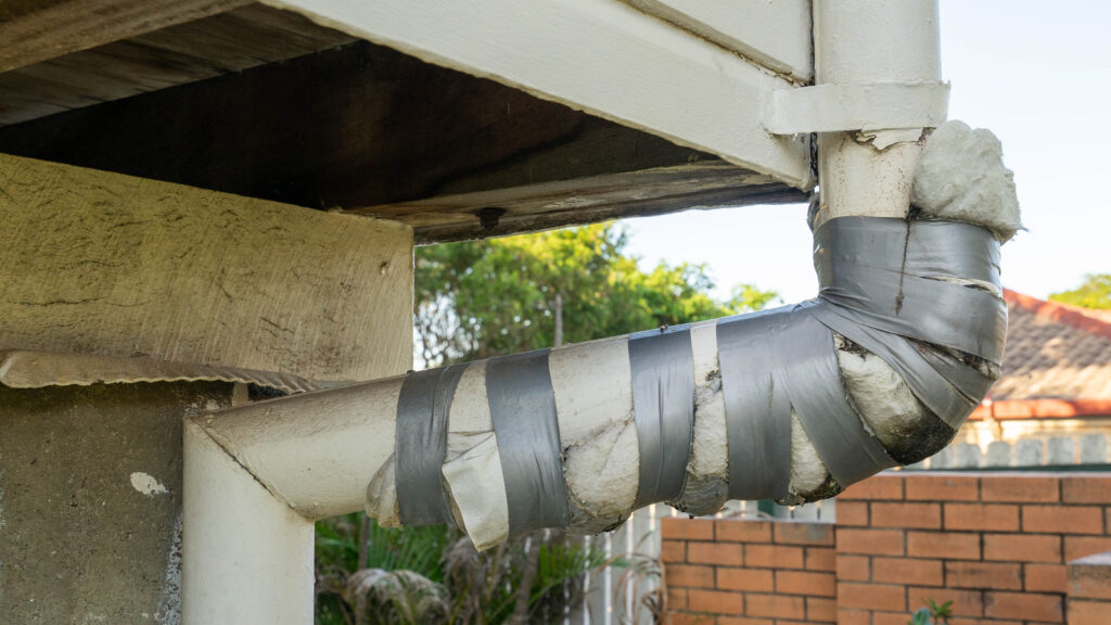 Claim for Damaged gutters drains and pipes